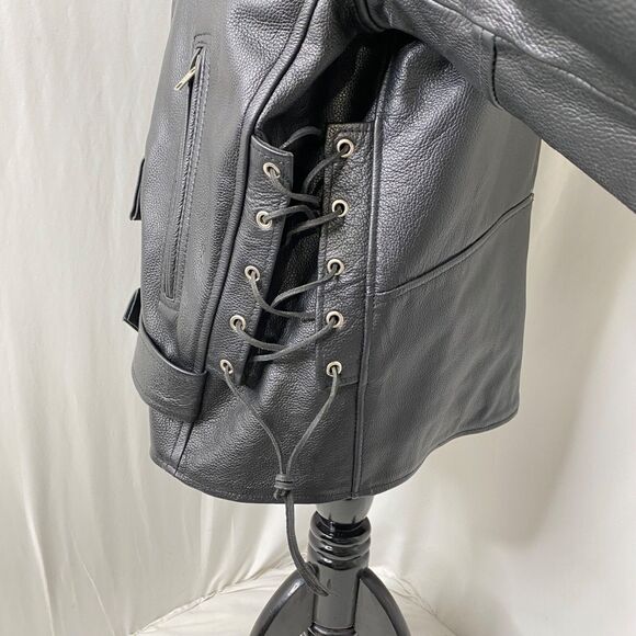 Men’s XL Leather Biker Jacket Milwaukee Leather Classic Brando Premium Black - Picture 5 of 16